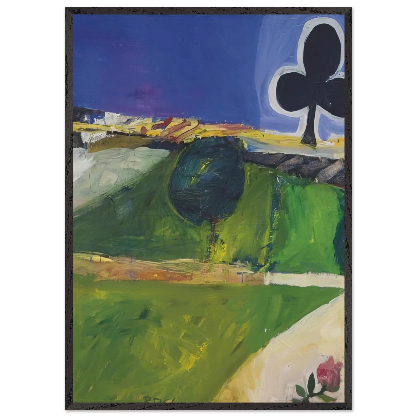 Landscape with Figure - Richard Diebenkorn Framed Art Print – Black Wooden Frame - Default Title - -Framed Art Print