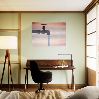 FAUCET - Edward Ruscha Brushed Aluminum Print - 70x100 cm / 28x40 inches | Edward Ruscha Aluminum Print | Edward Ruscha Prints