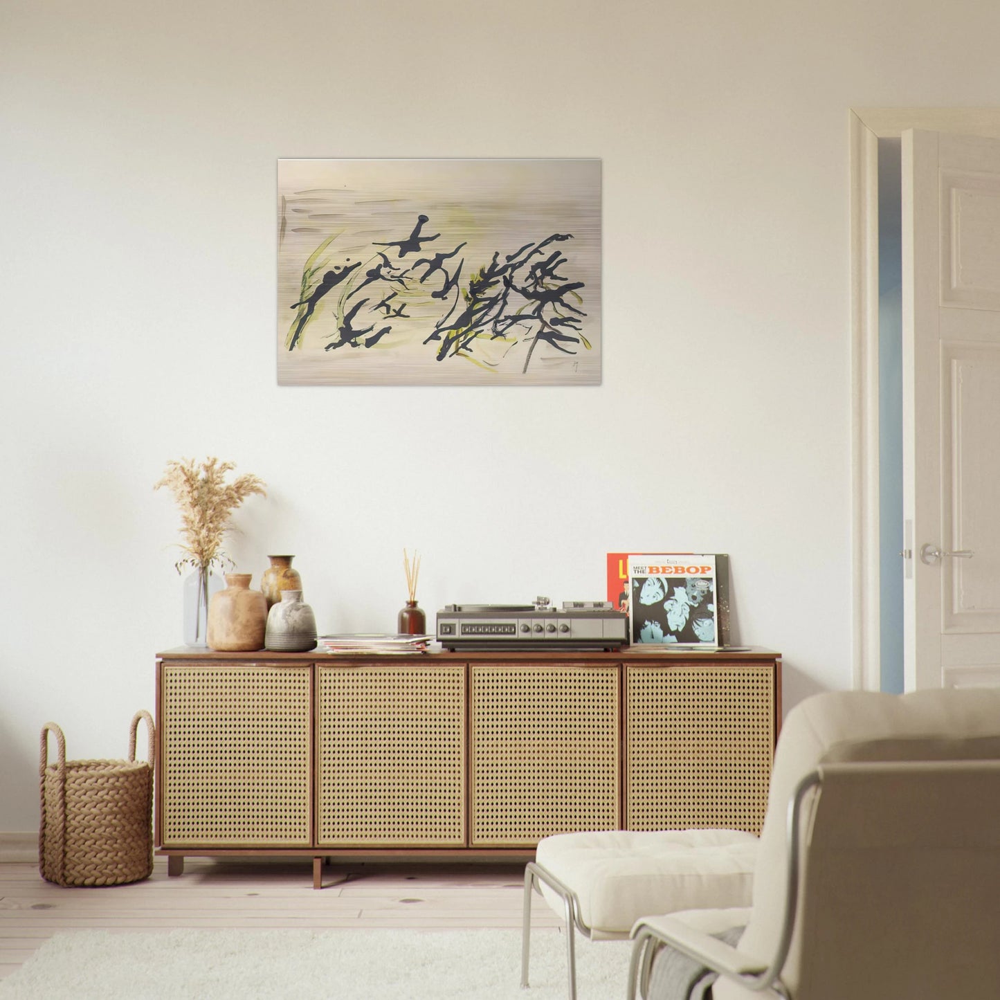 Composition - Surrealism, Tachisme - Henri Michaux Brushed Aluminum Print - 70x100 cm / 28x40 inches | Henri Michaux Aluminum Print | Henri Michaux Prints