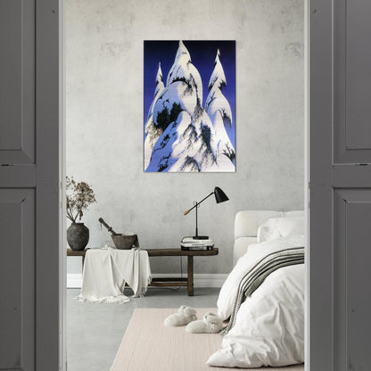 Snow Trees - Eyvind Earle Brushed Aluminum Print - 70x100 cm / 28x40 inches | Eyvind Earle Aluminum Print | Eyvind Earle Prints