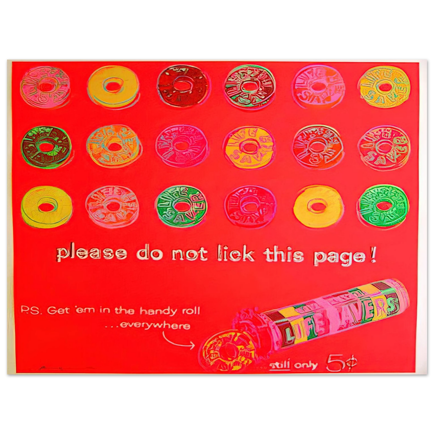 Andy Warhol - Life Savers Fine Art Poster - 13x18 cm / 5x7 inches