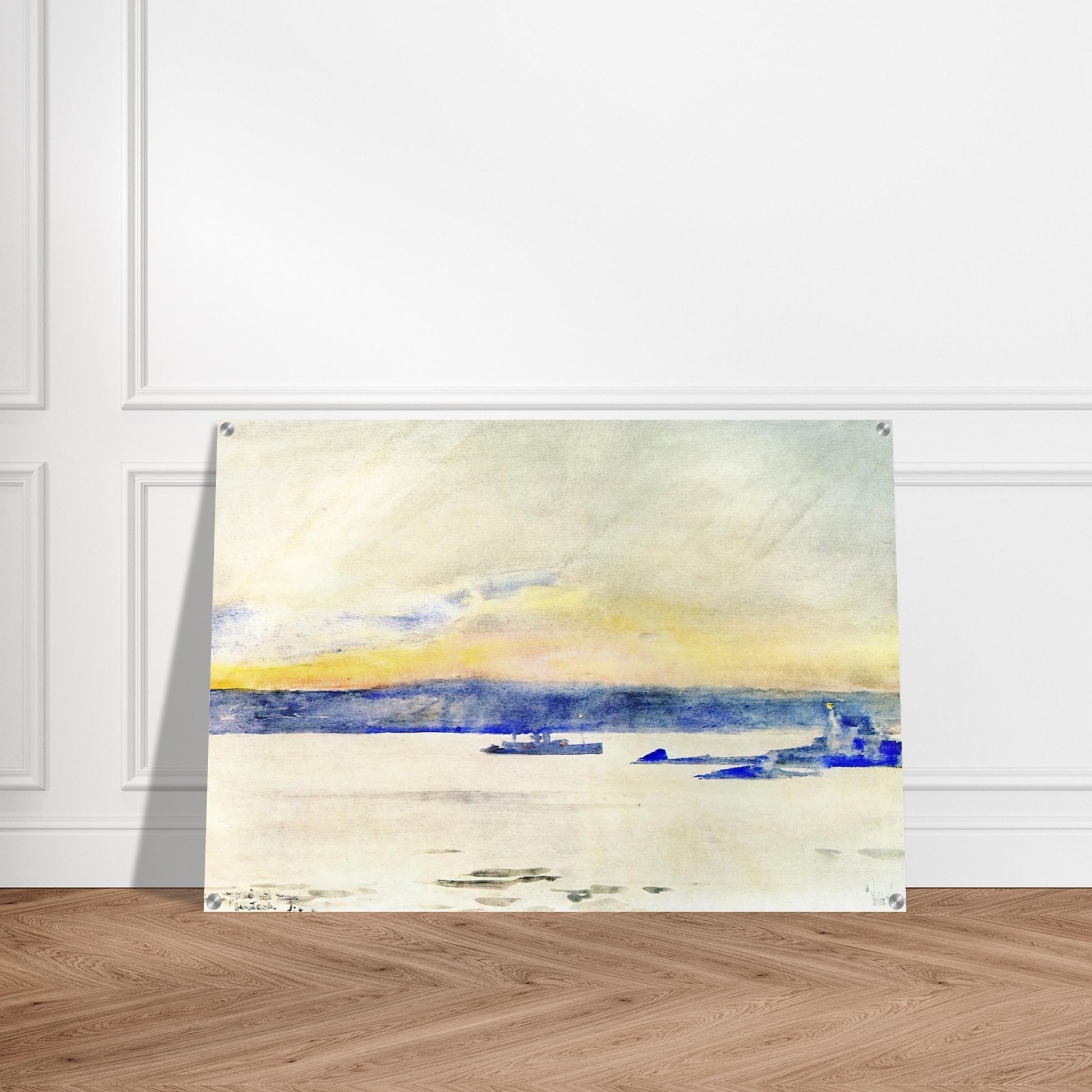 Afterglow, Gloucester Harbor aka Ten Pound Island LIght - Childe Hassam Acrylic Print - 70x100 cm / 28x40″ inches