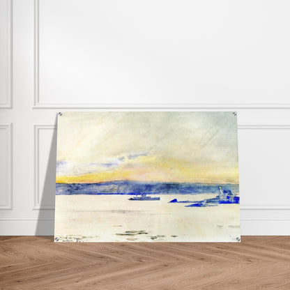 Afterglow, Gloucester Harbor aka Ten Pound Island LIght - Childe Hassam Acrylic Print - 70x100 cm / 28x40″ inches