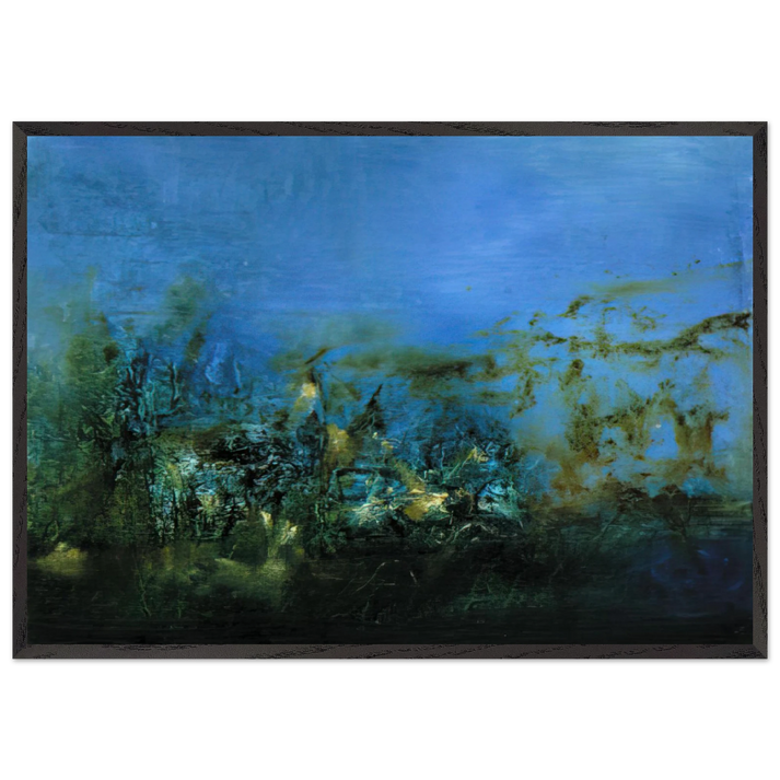 14 10 2002 2002 - Zao Wou-Ki 70x100 cm / 28x40 inches Framed Art Print – Black Wooden Frame