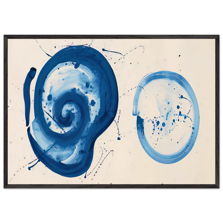 Composition  Blue Balls  - Sam Francis 70x100 cm / 28x40 inches Framed Art Print – Black Wooden Frame