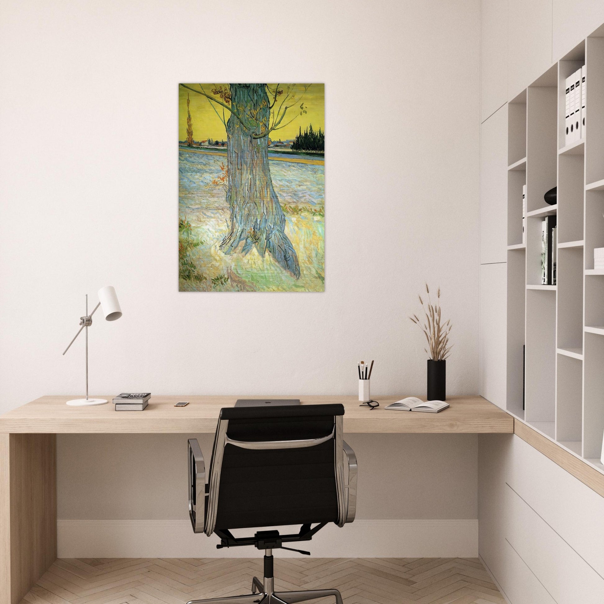Trunk of an Old Yew Tree - Vincent van Gogh Brushed Aluminum Print - 70x100 cm / 28x40 inches | Vincent van Gogh Aluminum Print | Vincent van Gogh Prints