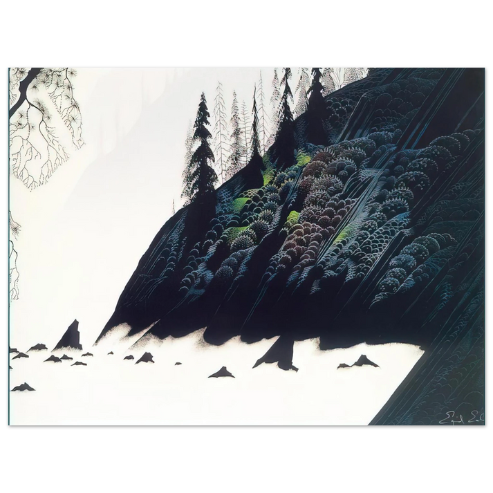 Eyvind Earle - Spruce Redwoods and Pine  75x100 cm / 30x40inches Fine Art Poster