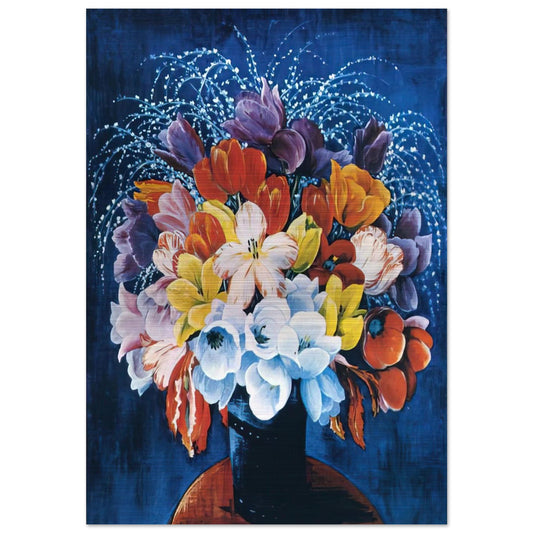 BOUQUET OF TULIPS - Moise Kisling Brushed Aluminum Print - 70x100 cm / 28x40 inches | Moise Kisling Aluminum Print | Moise Kisling Prints