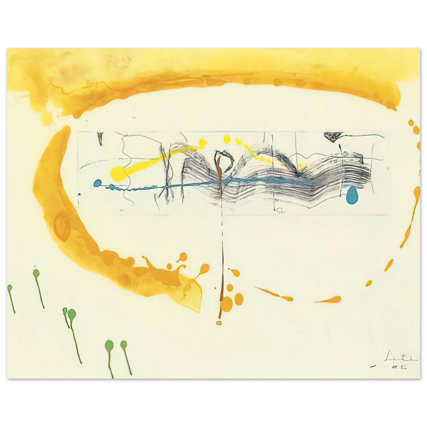 Helen Frankenthaler - Making Music - 2000 Wall art - 13x18 cm / 5x7 inches - Premium Wooden Framed Poster With Fine Art Paper - Wood frame