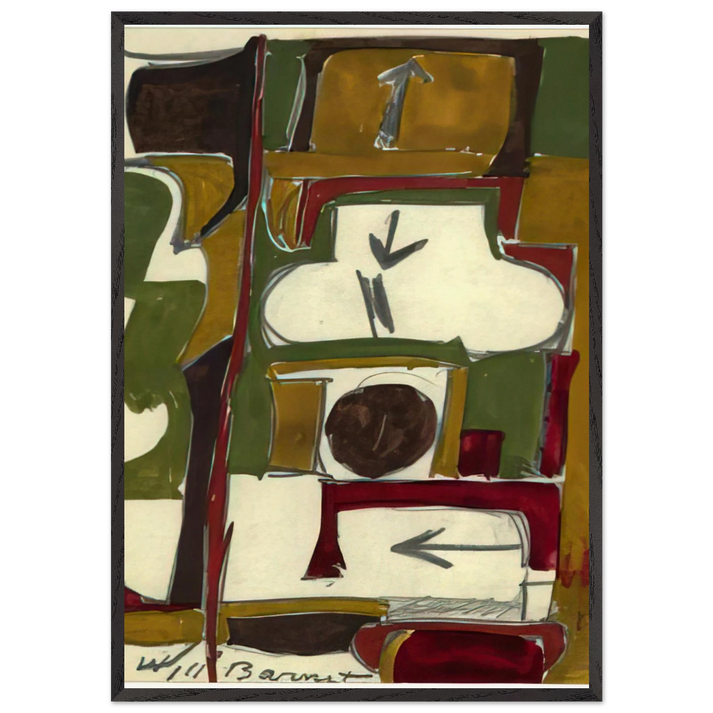 Untitled - c1956 United States - Will Barnet 70x100 cm / 28x40 inches Framed Art Print – Black Wooden Frame