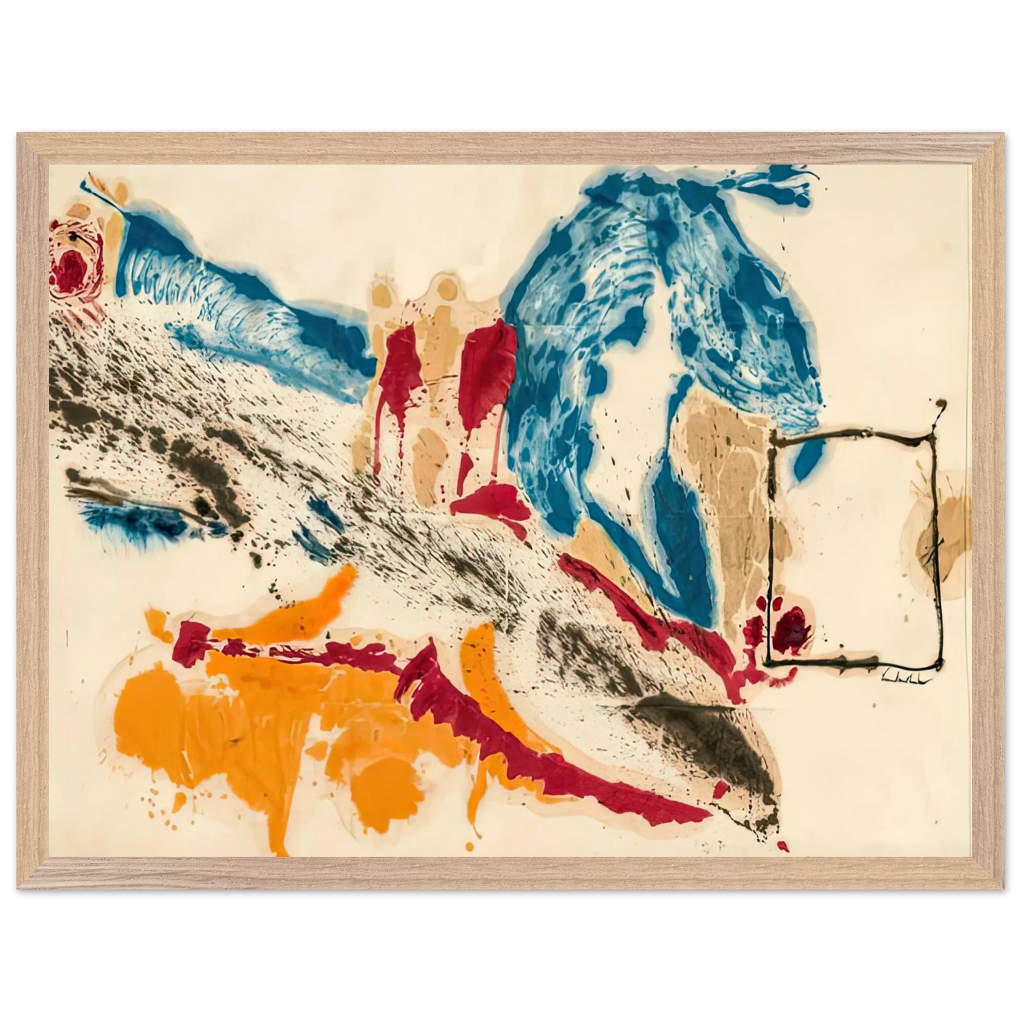 Helen Frankenthaler - Alassio, 1960- Wall Art - 30x40 cm / 12x16 inches - Premium Wooden Framed Poster With Fine Art Paper - White frame