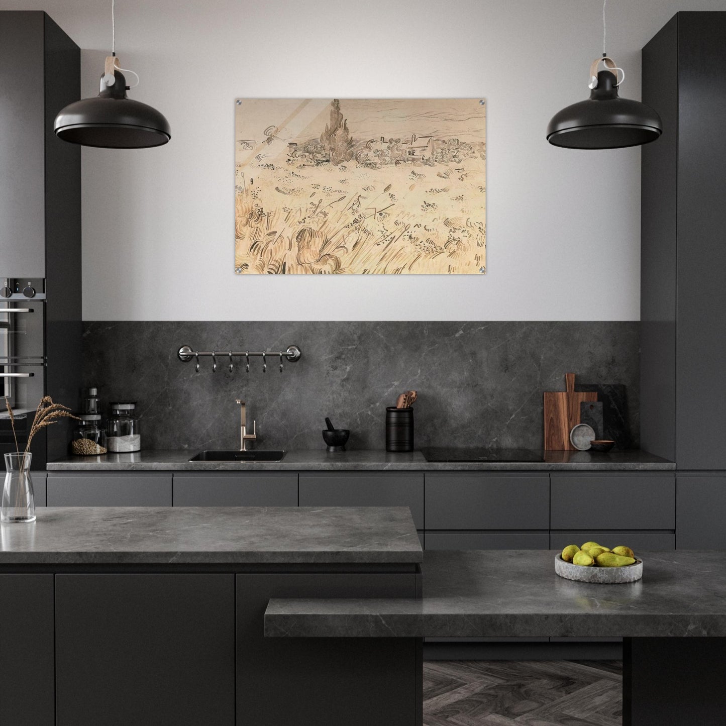 Wheat Field with Cypresses - Vincent van Gogh Acrylic Print - 70x100 cm / 28x40″ inches