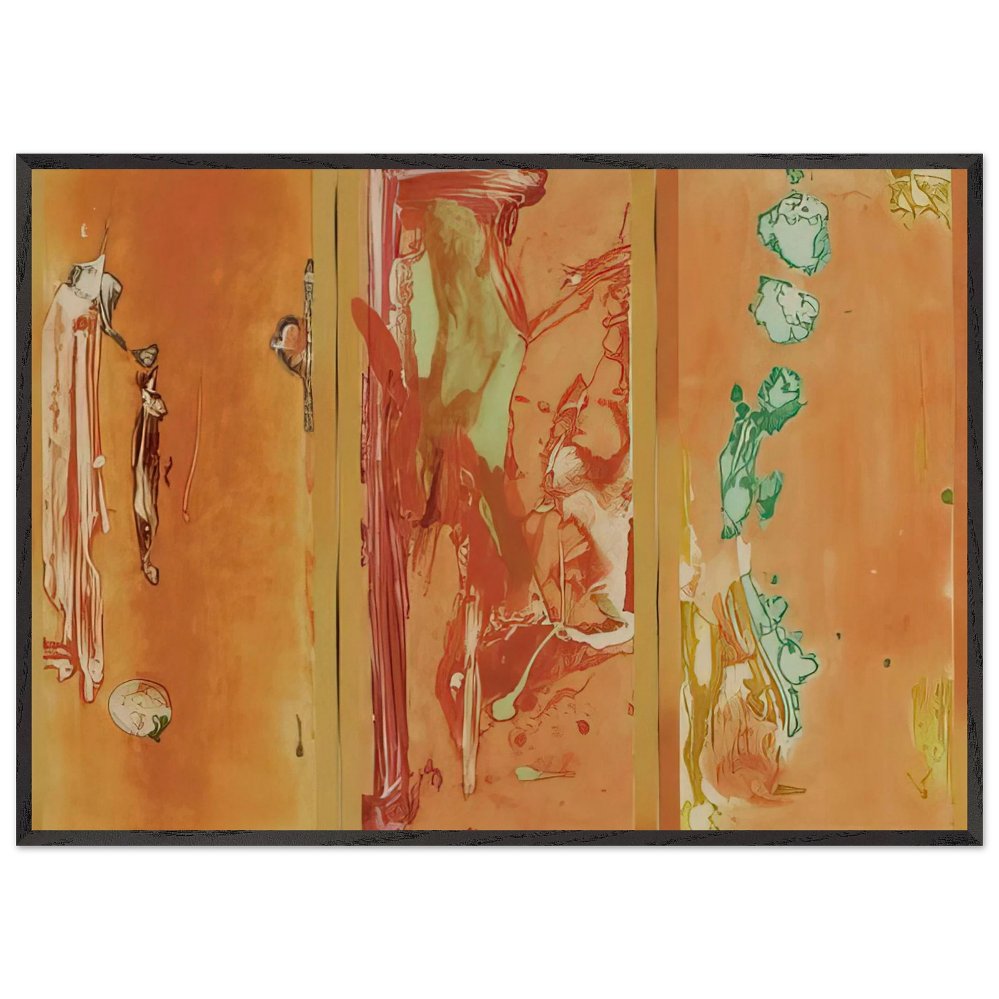 Helen Frankenthaler - Gateway - 1988 Wall art - 28x43  cm / XL (11x17 inches) - Premium Wooden Framed Poster With Fine Art Paper - Black frame