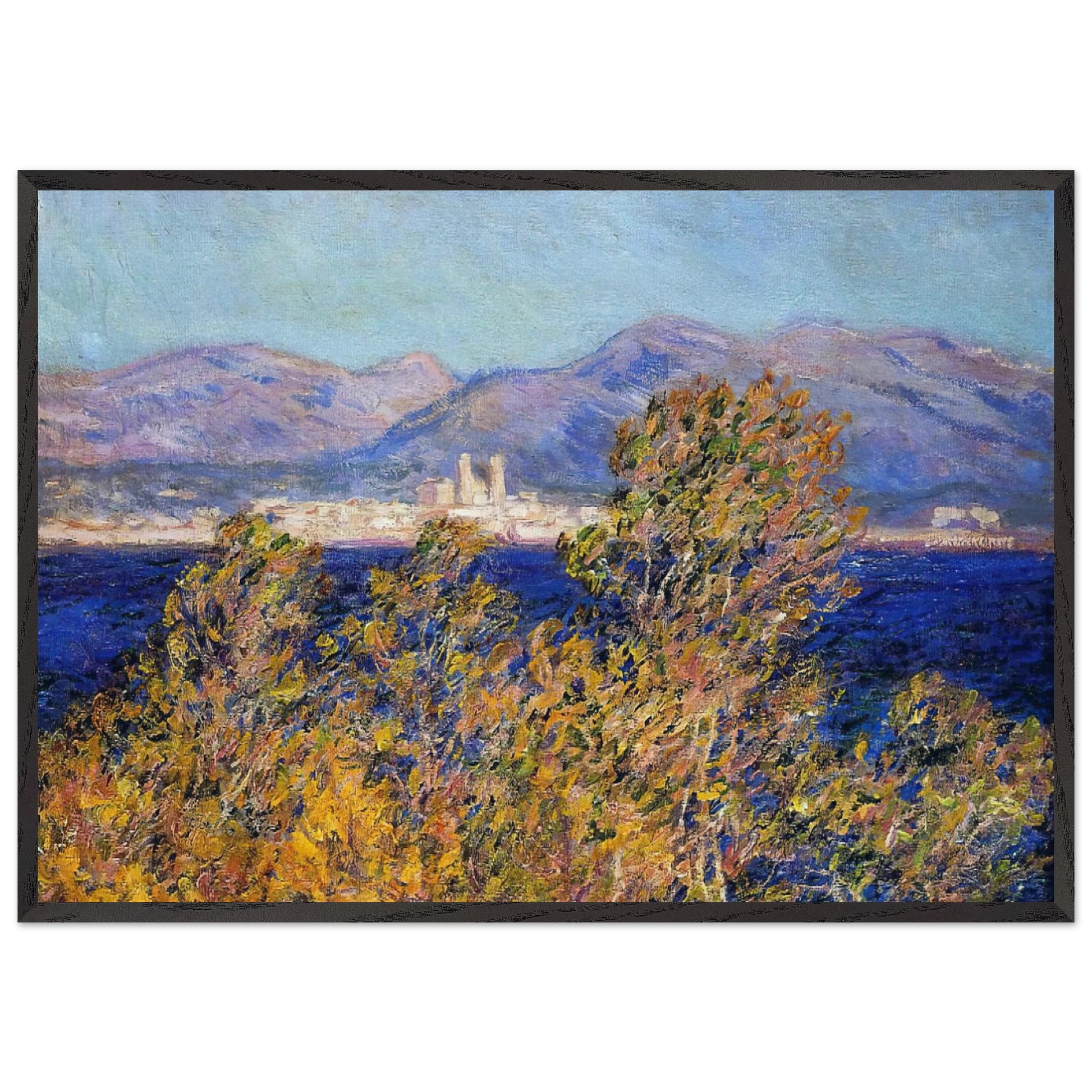 Antibes Seen from the Cape Mistral Wind - claude monet Framed Art Print – Black Wooden Frame - Default Title - -Framed Art Print