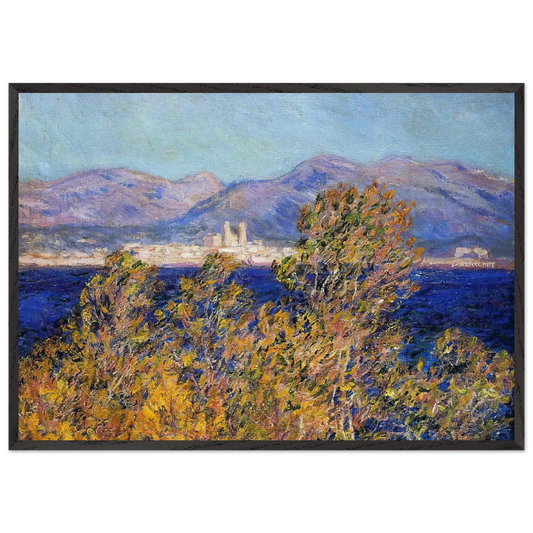 Antibes Seen from the Cape Mistral Wind - claude monet 70x100 cm / 28x40 inches Framed Art Print – Black Wooden Frame