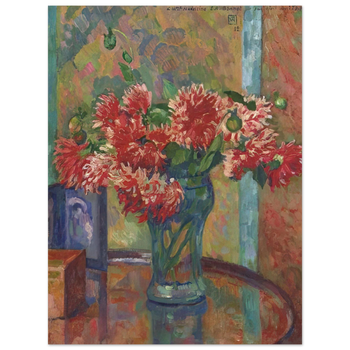 Theo van Rysselberghe - DAHLIAS TO MME MADELEINE E R BONNET 1912  75x100 cm / 30x40inches Fine Art Poster