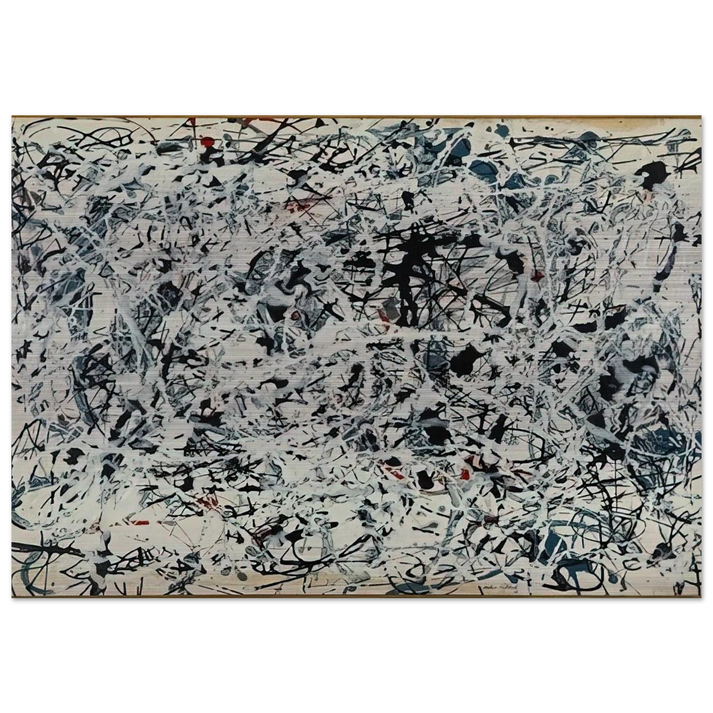 COMPOSITION WHITE BLACK BLUE AND RED ON WHITE 1948 - Jackson Pollock Brushed Aluminum Print - 70x100 cm / 28x40 inches | Jackson Pollock Aluminum Print | Jackson Pollock Prints