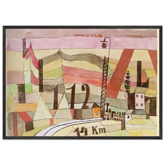 STATION L 112 1923 - Paul Klee 70x100 cm / 28x40 inches Framed Art Print – Black Wooden Frame