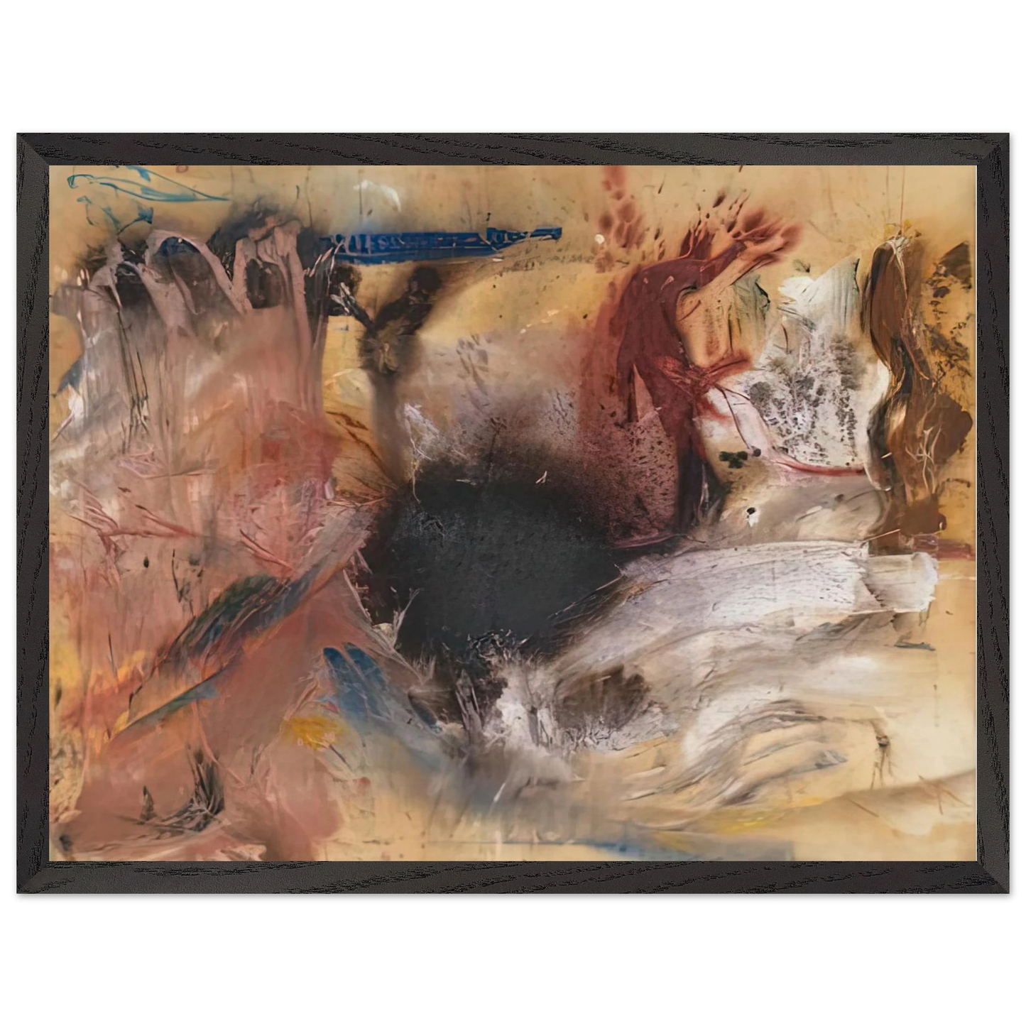 Helen Frankenthaler - Sun Spot, 1954- Wall Art - 60x80 cm / 24x32 inches - Premium Wooden Framed Poster With Fine Art Paper - Black frame