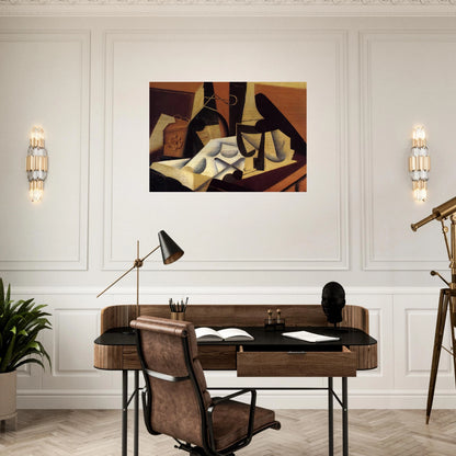 STILL LIFE WITH WHITE TABLECLOTH 1916 - Juan Gris Brushed Aluminum Print - 70x100 cm / 28x40 inches | Juan Gris Aluminum Print | Juan Gris Prints