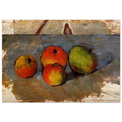 Four Apples - Paul Cézanne Brushed Aluminum Print - 70x100 cm / 28x40 inches | Paul Cézanne Aluminum Print | Paul Cézanne Prints