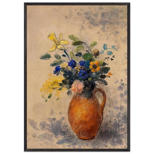 VASE OF FLOWERS 1908 - Odilon Redon 70x100 cm / 28x40 inches Framed Art Print – Black Wooden Frame
