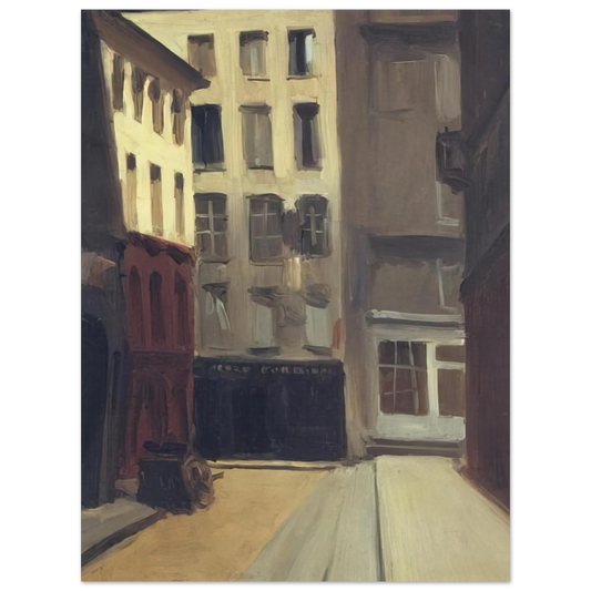 Edward Hopper - Paris Street Fine Art Poster - 13x18 cm / 5x7 inches