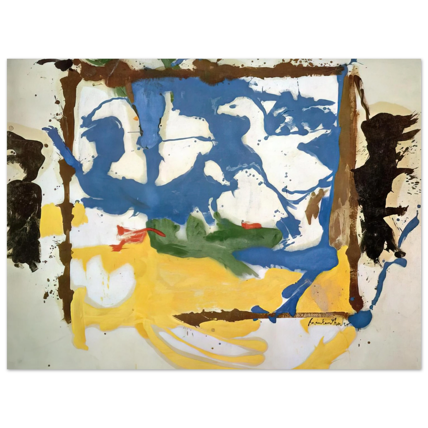 Helen Frankenthaler - Swan Lake #2 - 1961 Wall art - A2 (42 x 59.4  cm) - Fine Art Poster - -