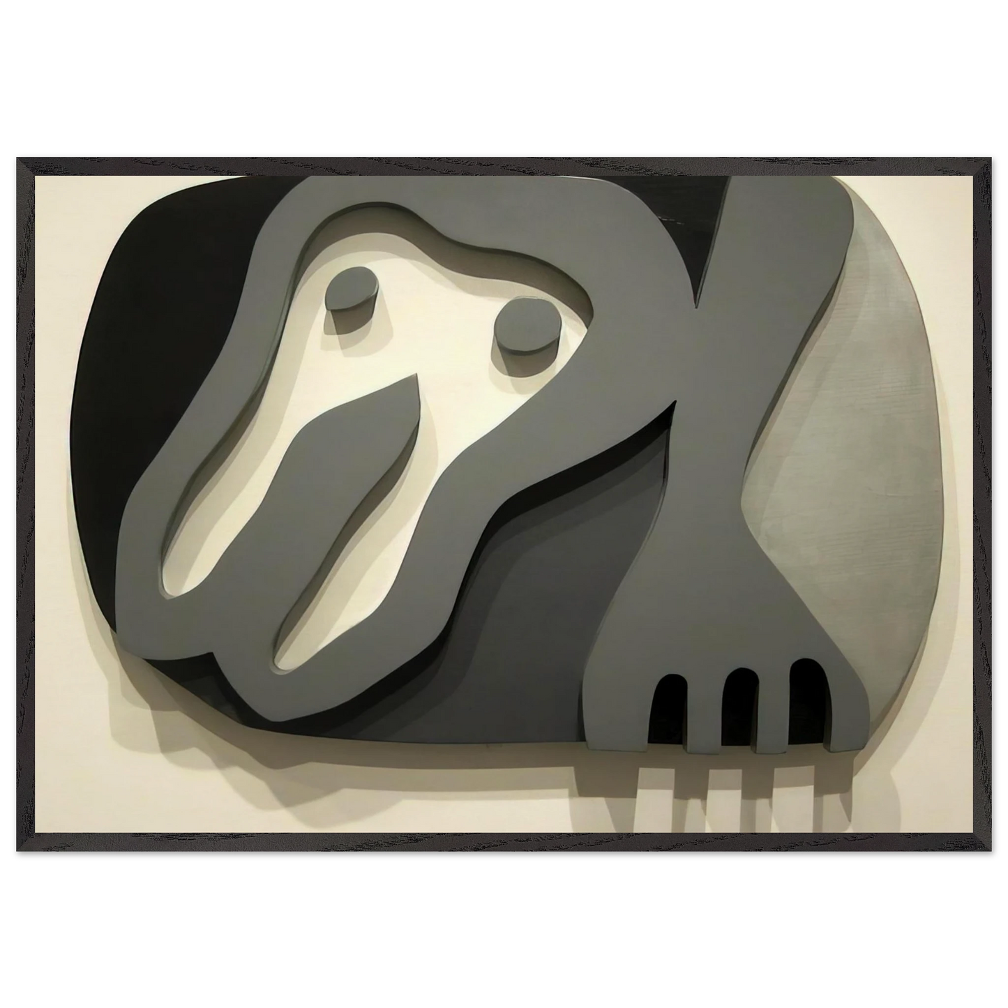 Shirt Front and Fork - Jean Arp Framed Art Print – Black Wooden Frame - Default Title - -Framed Art Print