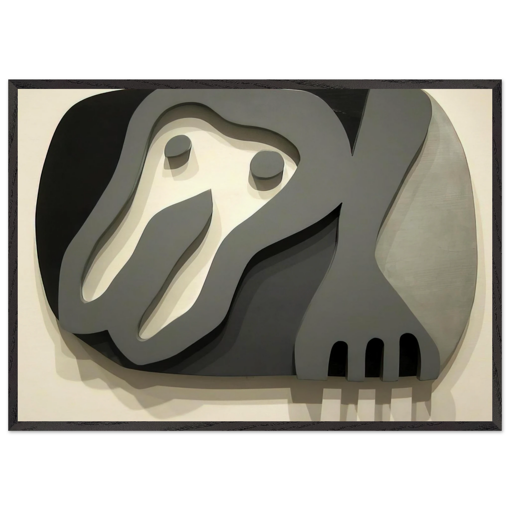 Shirt Front and Fork - Jean Arp Framed Art Print – Black Wooden Frame - Default Title - -Framed Art Print