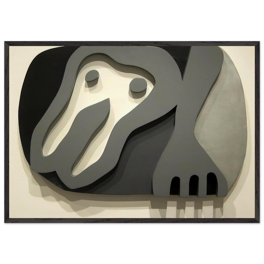 Shirt Front and Fork - Jean Arp Framed Art Print – Black Wooden Frame - Default Title - -Framed Art Print