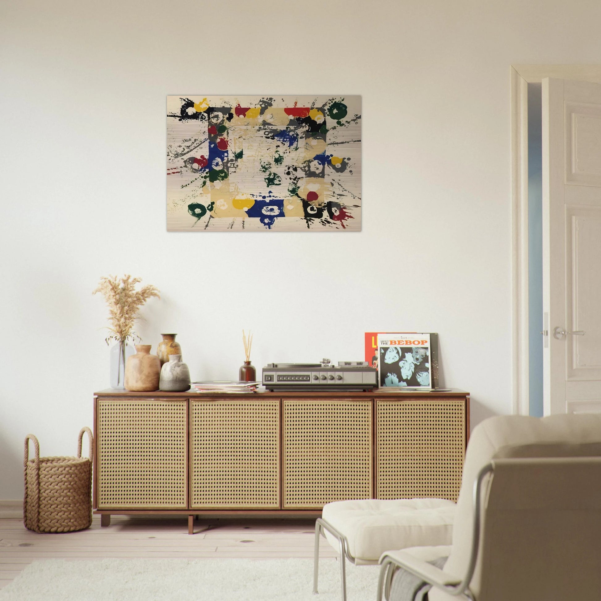 Untitled  SF143S  - Sam Francis Brushed Aluminum Print - 70x100 cm / 28x40 inches | Sam Francis Aluminum Print | Sam Francis Prints