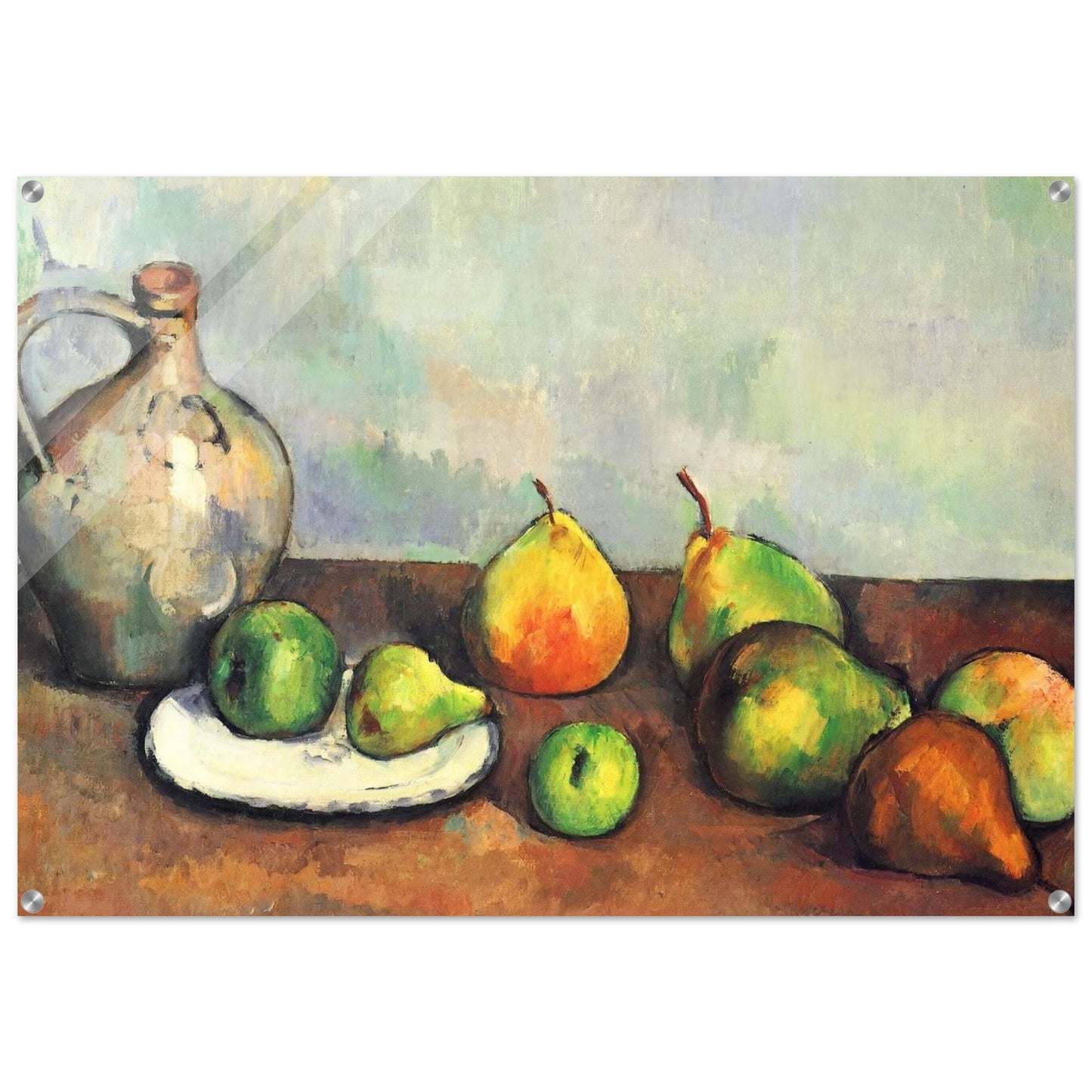 Still life, pitcher and fruit - Paul Cézanne Acrylic Print - 70x100 cm / 28x40″ inches