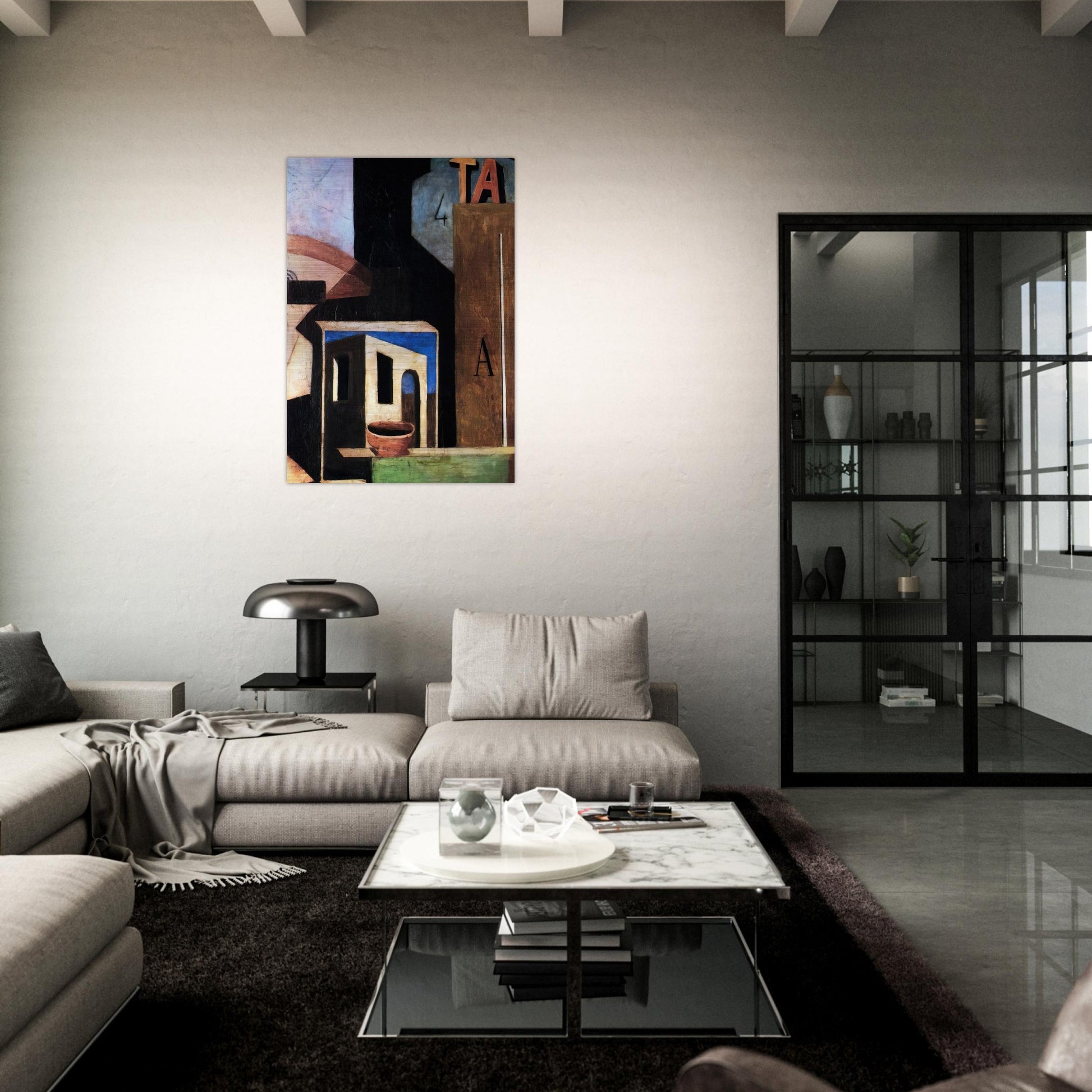 LA COMPOSIZIONE TA 1916 - Carlo Carra Brushed Aluminum Print - 70x100 cm / 28x40 inches | Carlo Carra Aluminum Print | Carlo Carra Prints