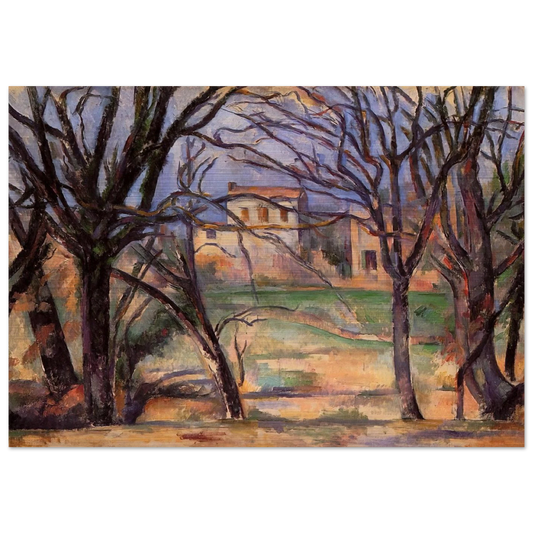 Trees and houses - Paul Cézanne Brushed Aluminum Print - 70x100 cm / 28x40 inches | Paul Cézanne Aluminum Print | Paul Cézanne Prints