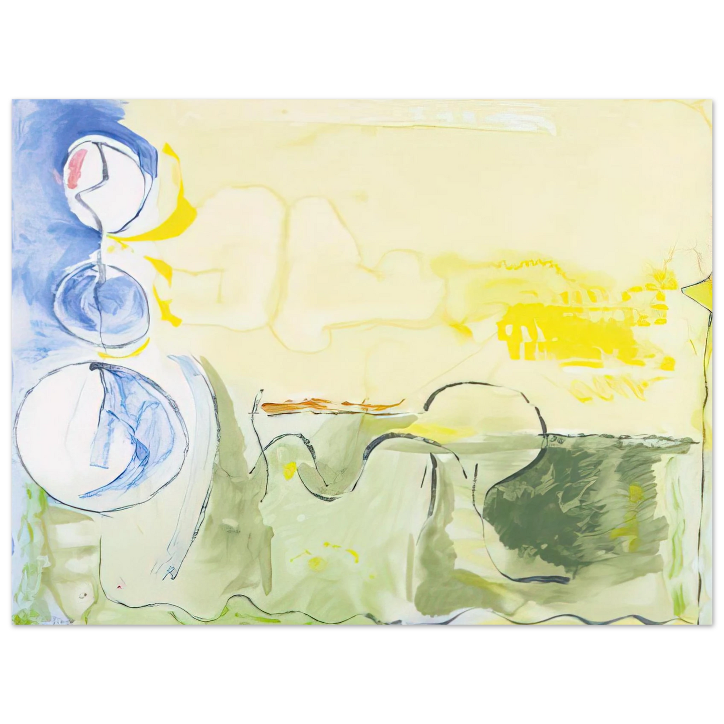 Helen Frankenthaler - Flotilla - 2006 Wall art - 21x29.7 cm / 8x12" - Premium Wooden Framed Poster With Fine Art Paper - Wood frame