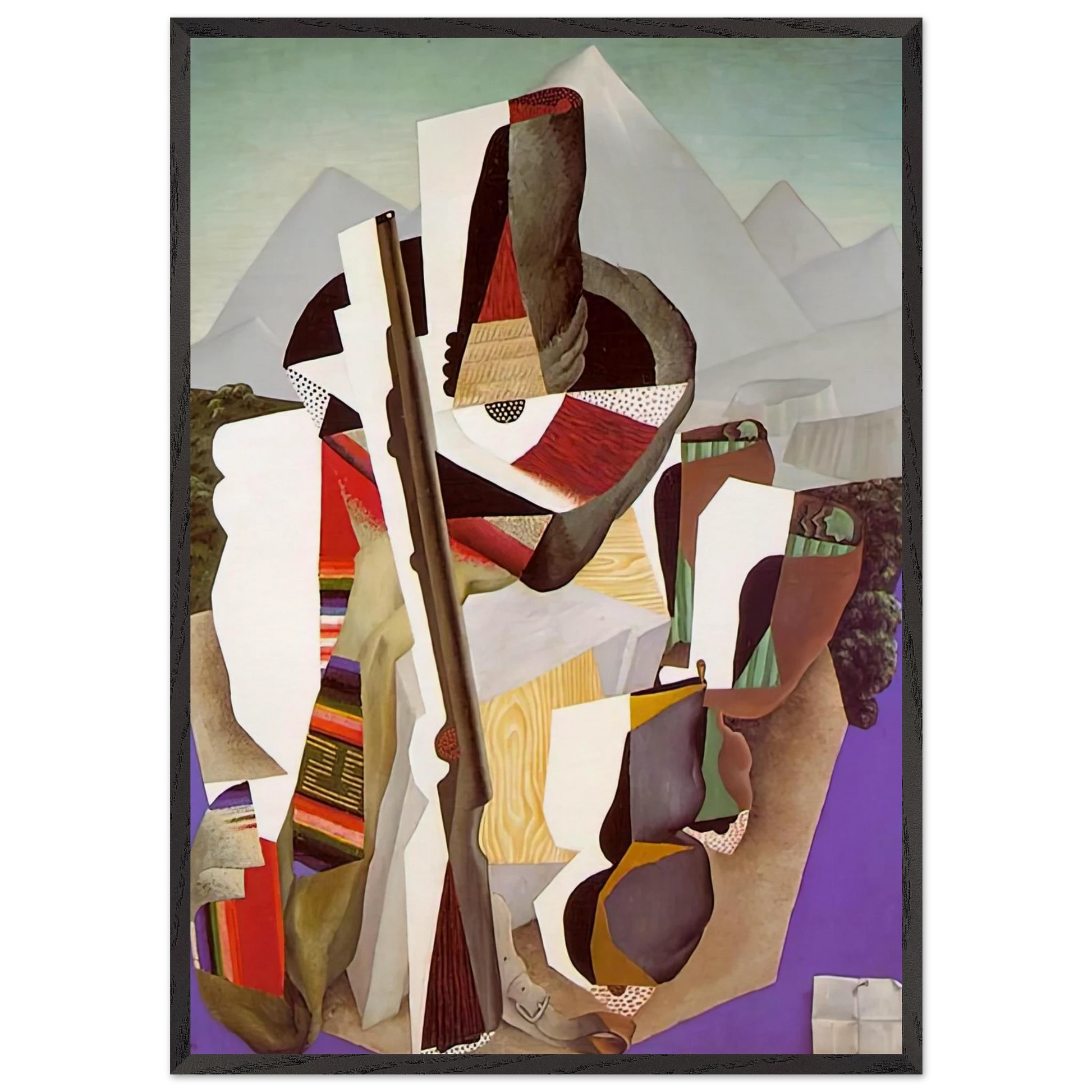 ZAPATISTA LANDSCAPE THE GUERRILLA 1915 - Diego Rivera Framed Art Print – Black Wooden Frame - Default Title - -Framed Art Print