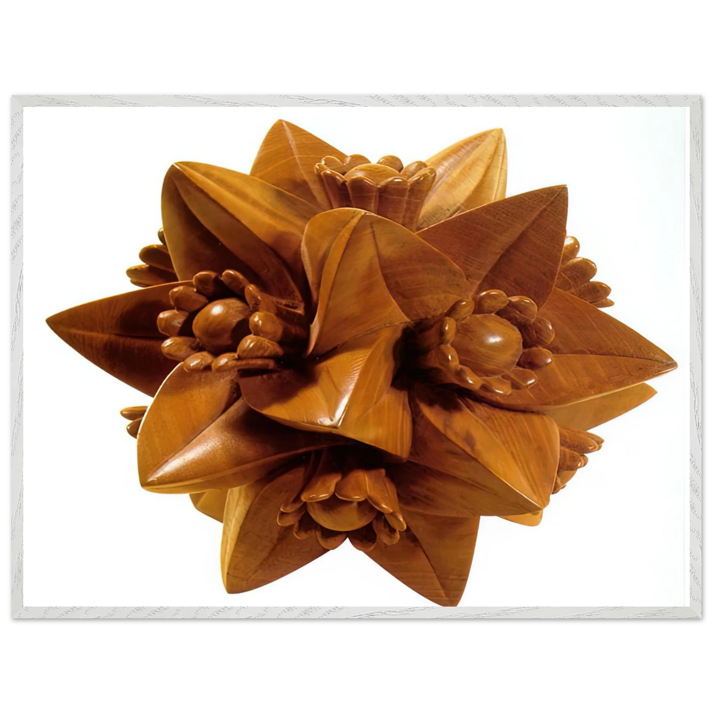 MC Escher - POLYHEDRON WITH FLOWERS Wall Art - 60x80 cm / 24x32 inches - Fine Art Poster - -