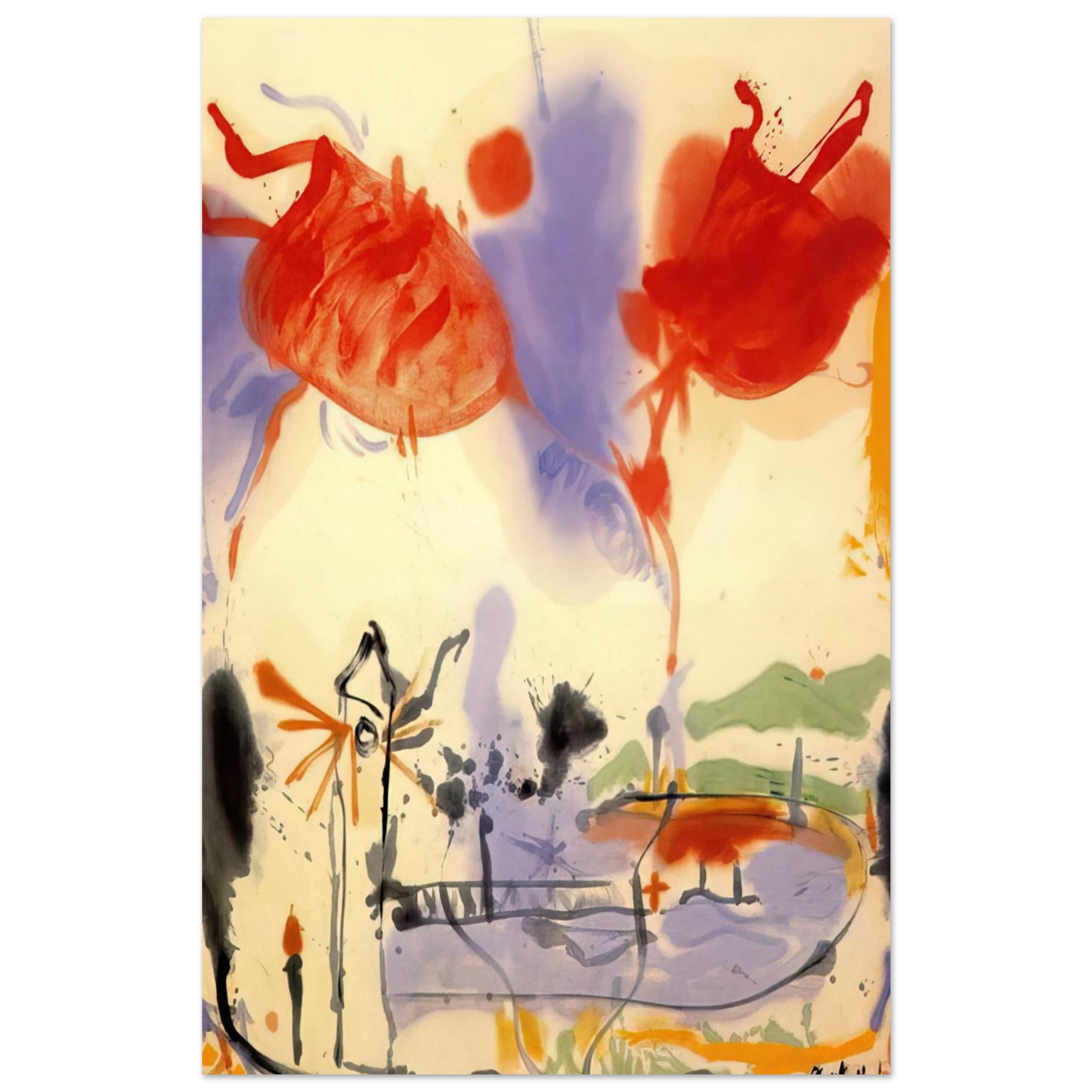 Helen Frankenthaler - Round Trip - 1957 Wall art - 27x35 cm / 11x14 inches - Fine Art Poster - -
