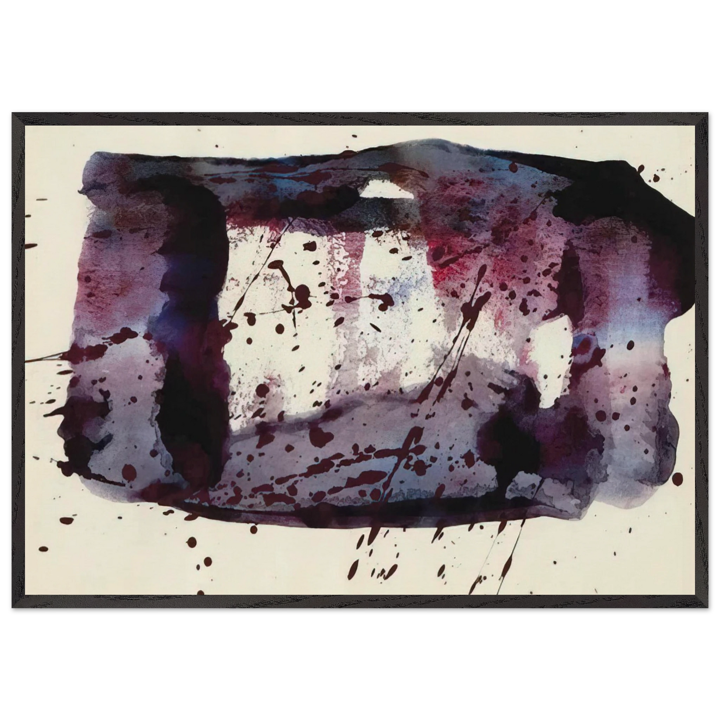 Untitled  SF76-176  - Sam Francis Framed Art Print – Black Wooden Frame - Default Title - -Framed Art Print