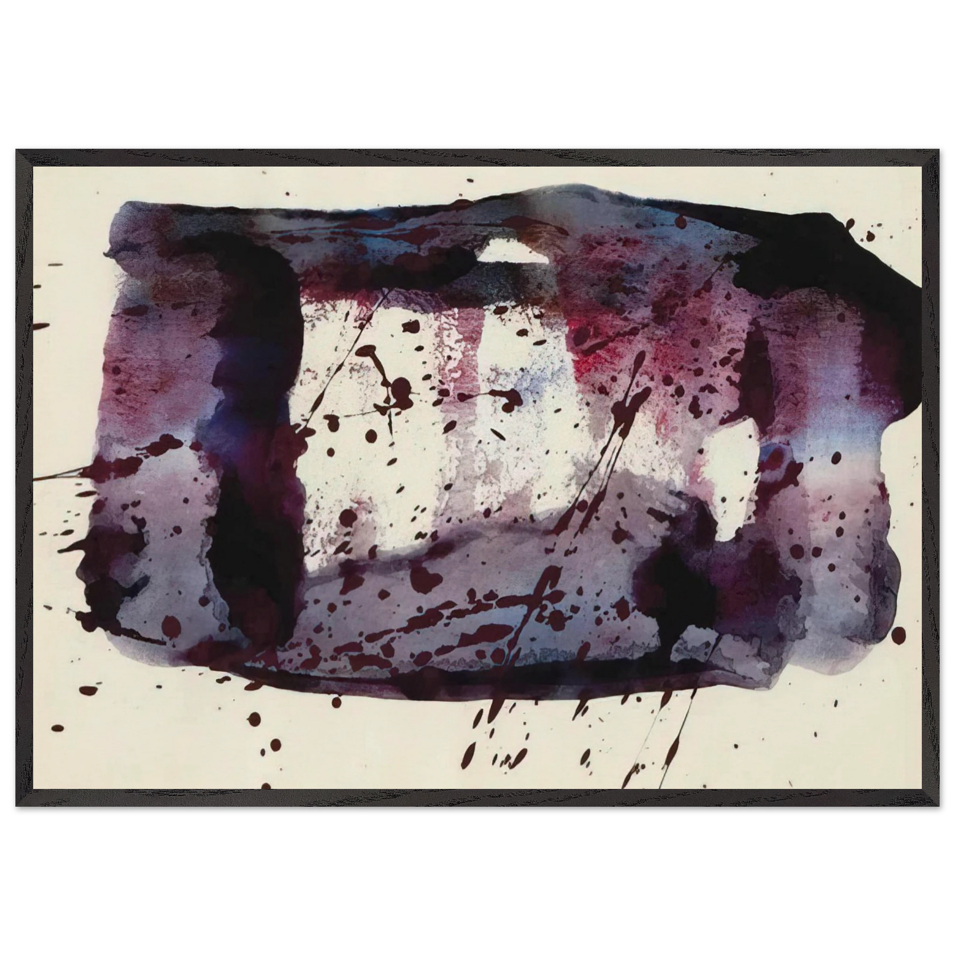 Untitled  SF76-176  - Sam Francis Framed Art Print – Black Wooden Frame - Default Title - -Framed Art Print