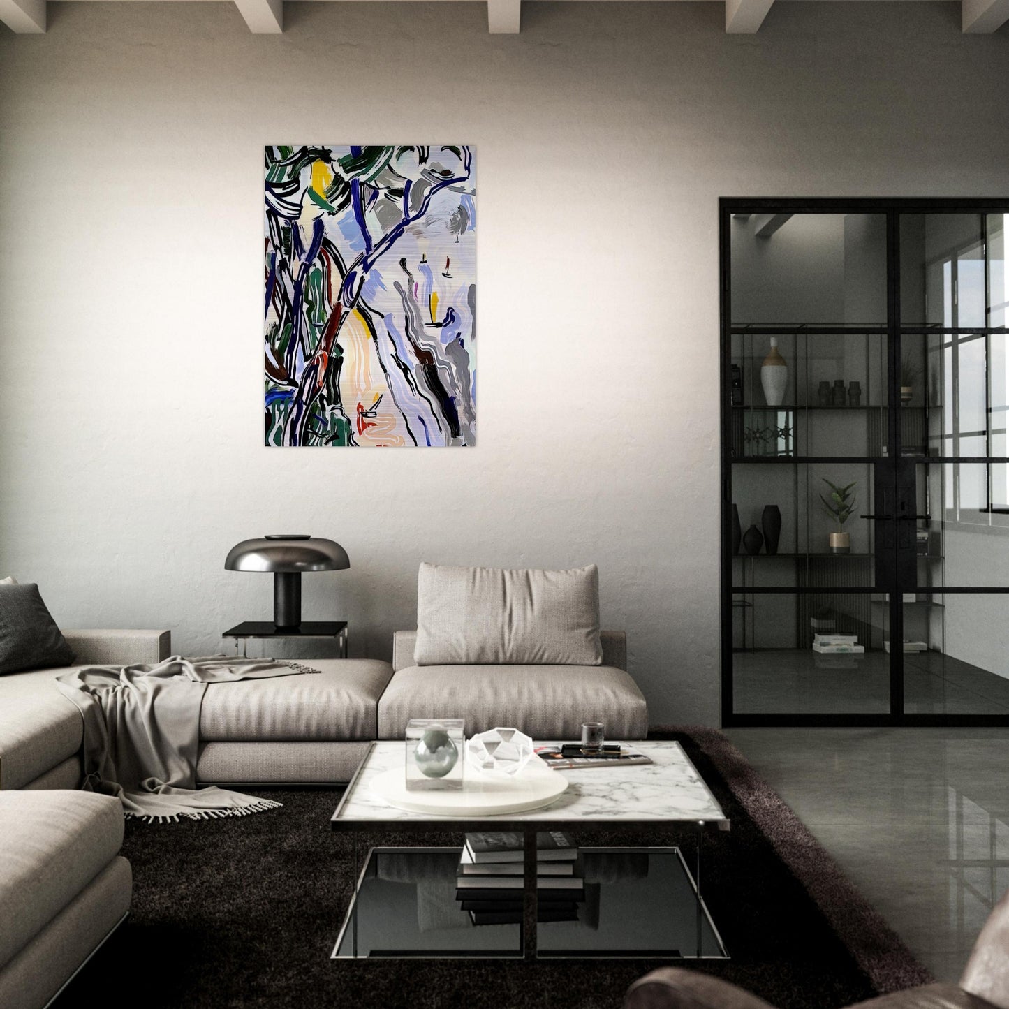 SAILBOATS 1985 - Roy Lichtenstein Brushed Aluminum Print - 70x100 cm / 28x40 inches | Roy Lichtenstein Aluminum Print | Roy Lichtenstein Prints