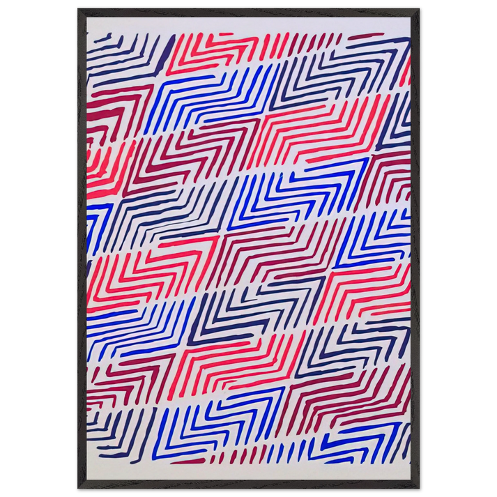 COMPOSITION 30 - Sonia Delaunay 70x100 cm / 28x40 inches Framed Art Print – Black Wooden Frame