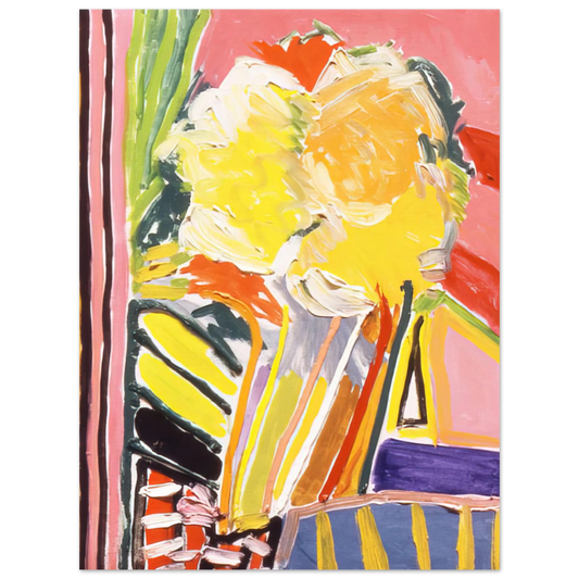 Ronnie Landfield - Pink Flower Painting - 1973 Fine Art Poster - Default Title