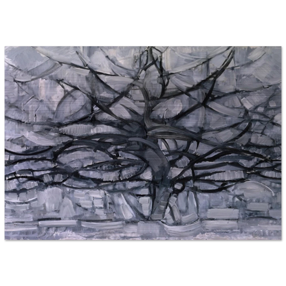 The Gray Tree - Piet Mondrian Brushed Aluminum Print - 70x100 cm / 28x40 inches | Piet Mondrian Aluminum Print | Piet Mondrian Prints