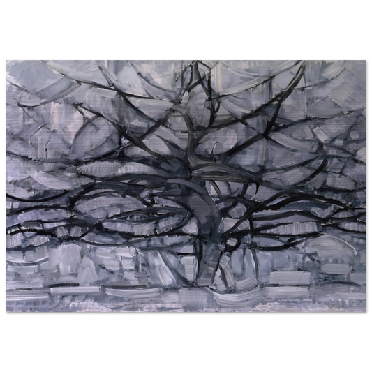 The Gray Tree - Piet Mondrian Brushed Aluminum Print - 70x100 cm / 28x40 inches | Piet Mondrian Aluminum Print | Piet Mondrian Prints