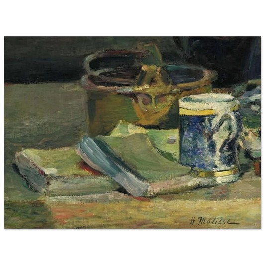 Henri Matisse - STILL LIFE WITH BOOKS 1895 Fine Art Poster - Default Title