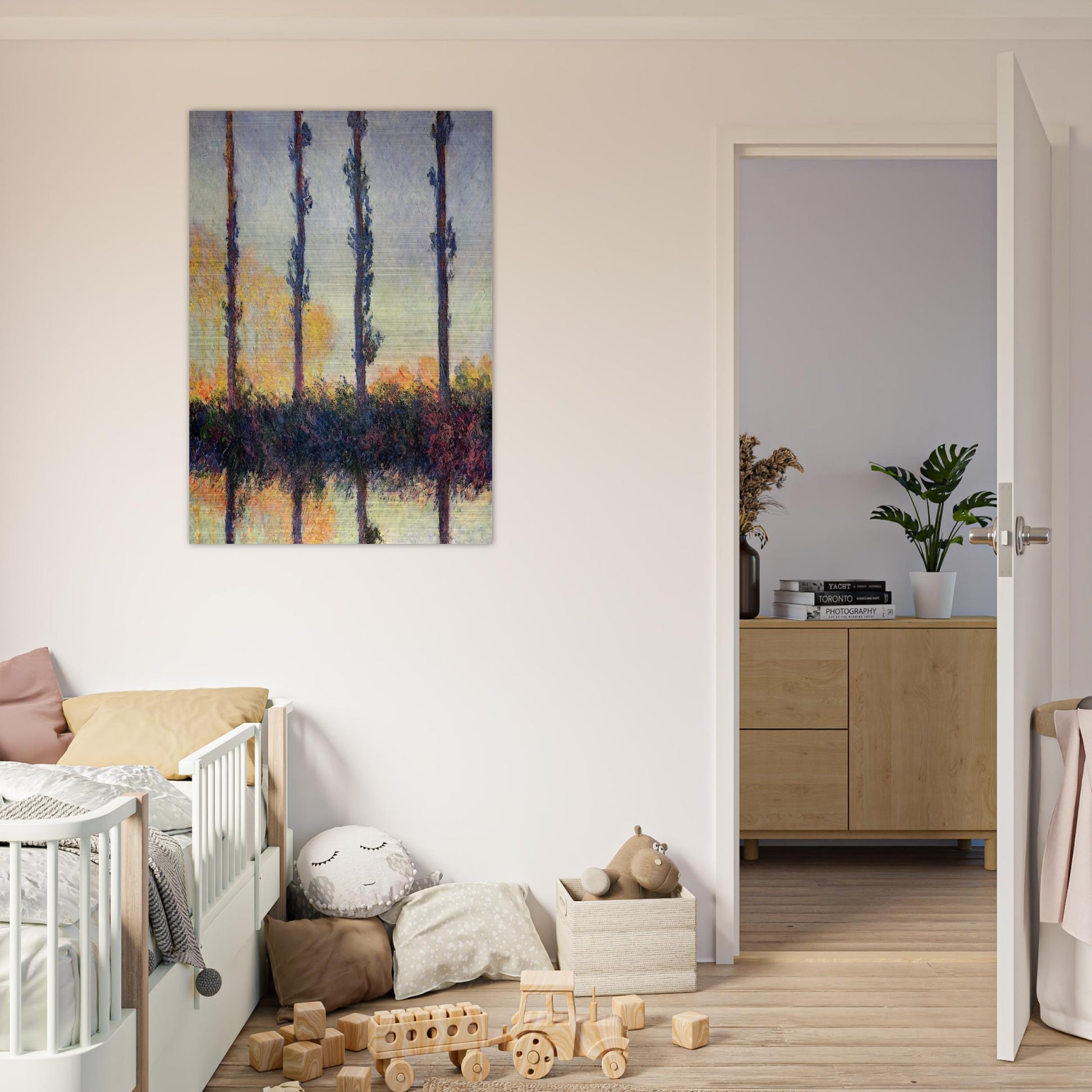 Poplars Four Trees - claude monet Brushed Aluminum Print - 70x100 cm / 28x40 inches | claude monet Aluminum Print | claude monet Prints