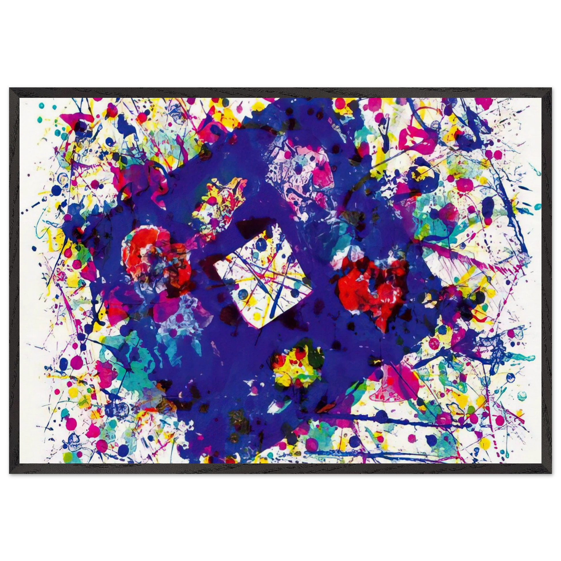 Untitled  SF 259  - Sam Francis Framed Art Print – Black Wooden Frame - Default Title - -Framed Art Print