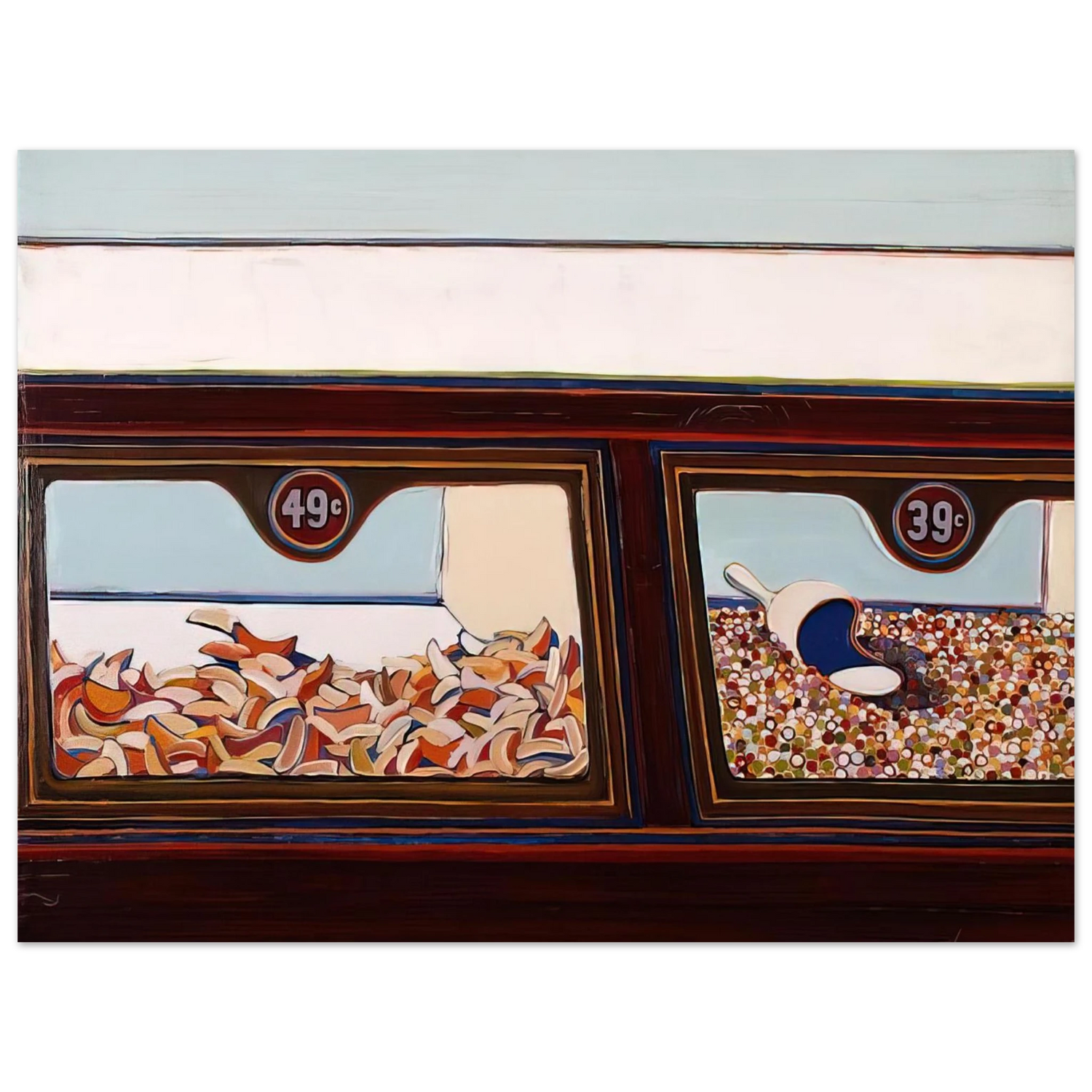 Wayne Thiebaud - Candy Counter - 1963 Wall Art - 21x29.7 cm / 8x12" - Fine Art Poster-canvas - -